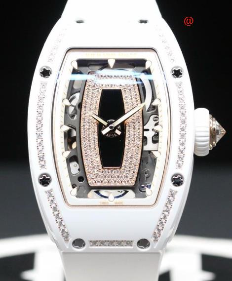 NEW RICHARD MILLE LADIES RM07-01 RG ATZ WHITE CERAMIC BEZEL DIAMOND BLACK LIP